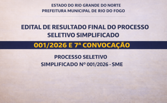 Resultado final do processo seletivo 001_2026